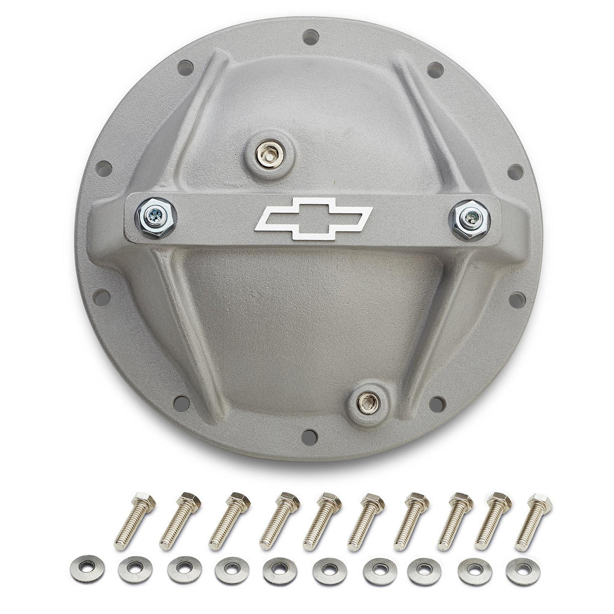 Proform Reinforced Aluminum Differential Cover - 7.5 in - GM 10-Bolt - Gray Crinkle