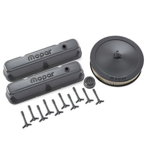 Proform Engine Dress Up Kit - Mopar Logo - Gray - Small Block Mopar