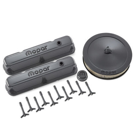 Proform Engine Dress Up Kit - Mopar Logo - Gray - Small Block Mopar