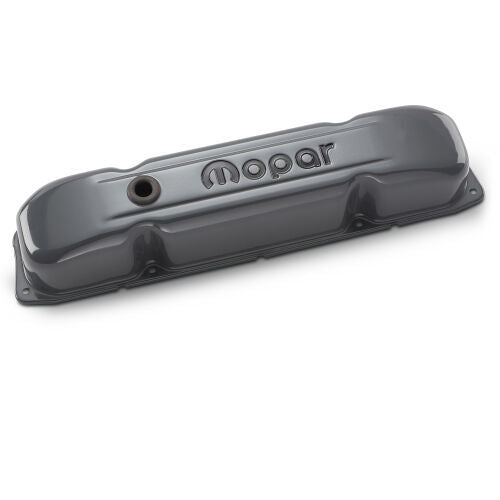 Proform Tall Valve Covers - Mopar Logo - Gray - Mopar B / RB-Series (Pair)