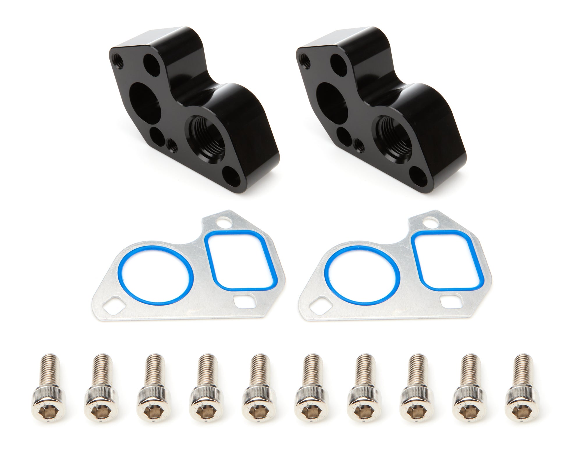 Proform Standard to Electric Water Pump Adapter - 12 AN Female O-Ring Ports - Big Block Chevy to GM LS-Series