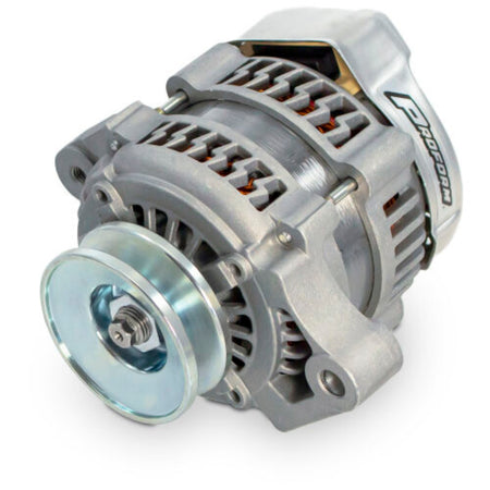 Proform Mini Lightning-Bolt Alternator - 12V - 1-Wire - 100 amp - 12V - Single V-Belt Pulley