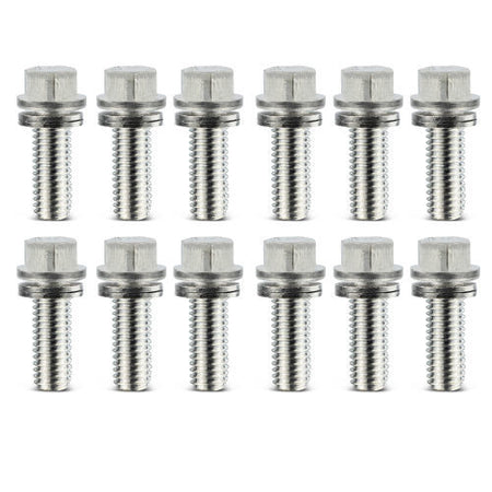 Proform Locking Hex Head Header Bolt - 3/8-16 in Thread - 0.75 in Long (Set of 12)