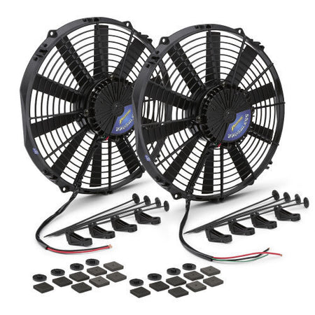Proform Ultra Performance Electric Fan - Dual 12 in - 2100 CFM - Straight Blade - 13-1/2 x 12-1/2 x 3 in Thick