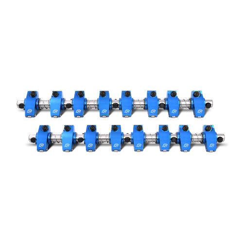 Proform Shaft Mount Aluminum Roller Tip Rocker Arm Kit - Blue - Mopar B / RB-Series