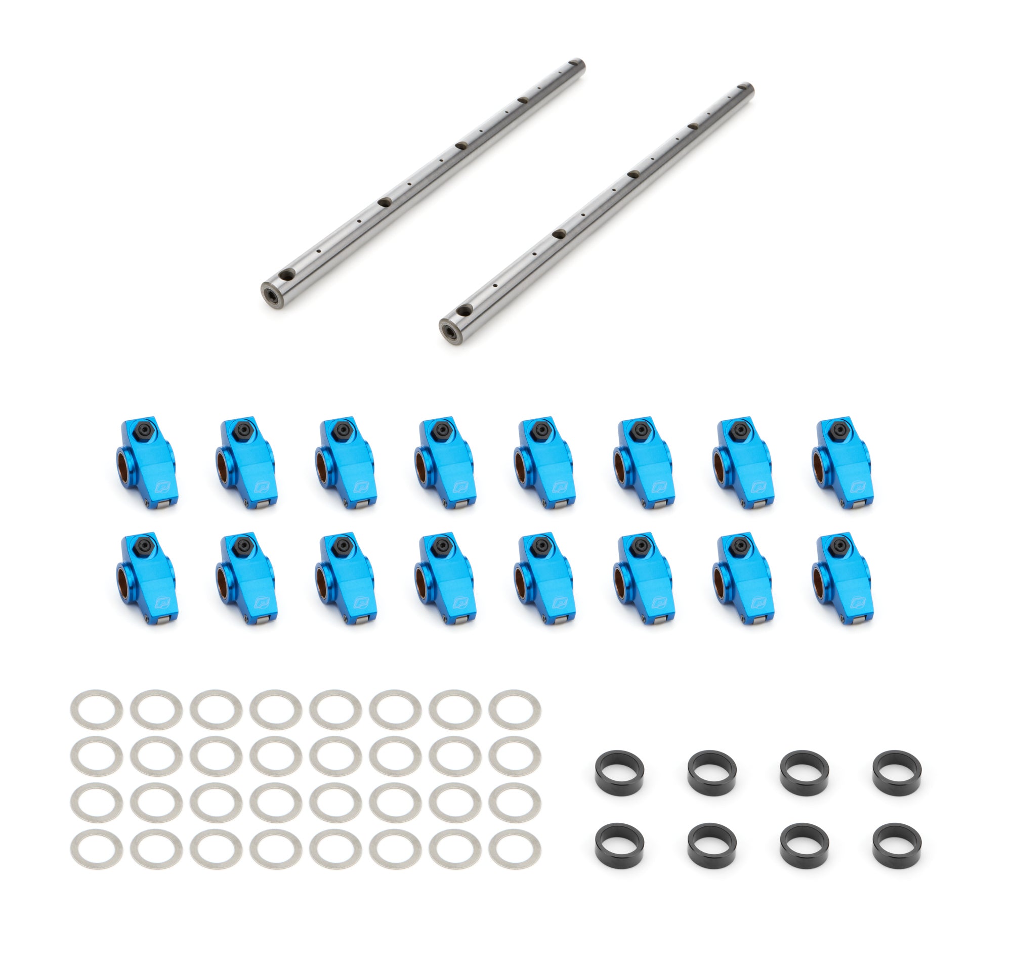 Proform Shaft Mount Aluminum Roller Tip Rocker Arm Kit - Blue - Small Block Mopar