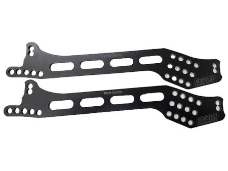 PPM Four Bar Bracket - Driver Side - Double Slot - Black - Longhorn Chassis