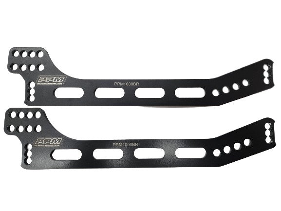 PPM Four Bar Bracket - Passenger Side - Double Slot - Black - Longhorn Chassis