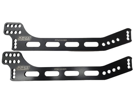 PPM Four Bar Bracket - Passenger Side - Double Slot - Black - Longhorn Chassis
