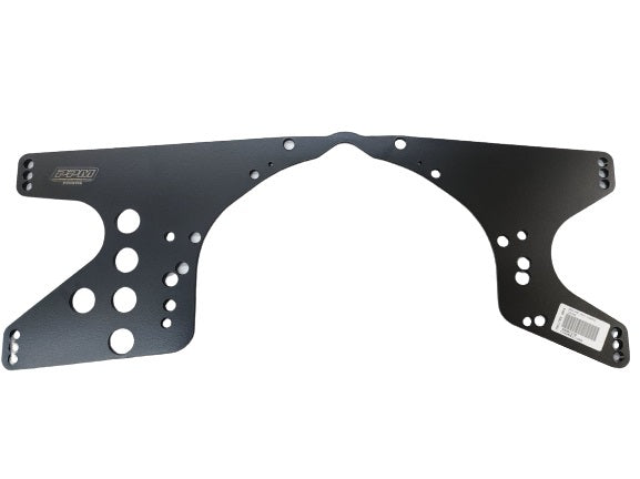PPM Longhorn Mid Motor Plate - 28 x 12 in - 1/4 in Thick - Black - Ford / Chevy