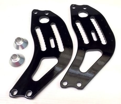 PPM Panhard Bar Bracket - Frame Mount - 3 x 10 x 6 in - Bolt-On - Double Adjustable - Black (Pair)