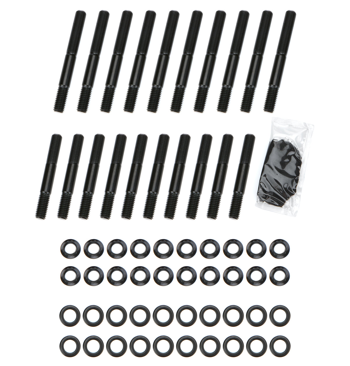PRW Industries Main Stud Kit - 12 Point Nuts - 4-Bolt Mains - Chromoly - Black Oxide - Big Block Chevy