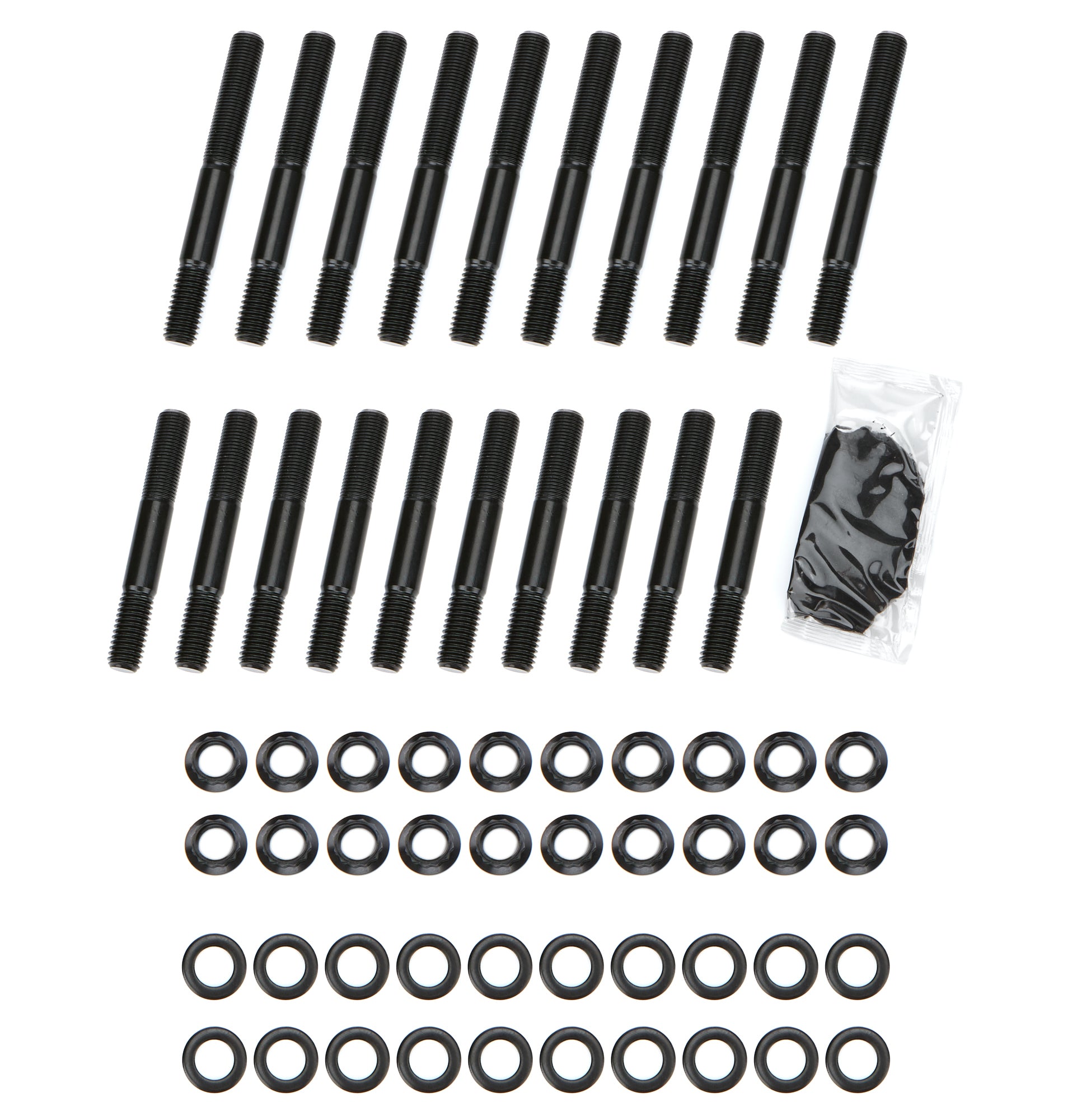 PRW Industries Main Stud Kit - 12 Point Nuts - 4-Bolt Mains - Chromoly - Black Oxide - Big Block Chevy