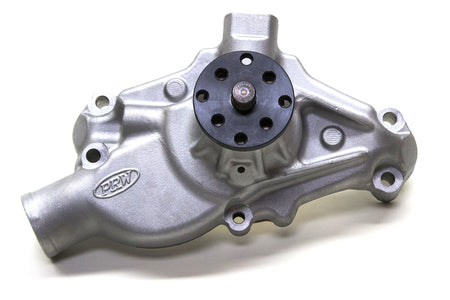PRW Industries High Performance Aluminum Water Pump - Reverse Rotation - Short Design -  Small Block Chevy