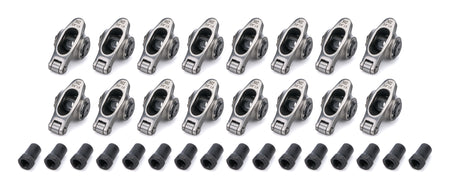 PRW Industries Elite Series Stainless Roller Rocker Arm - 3/8 in Stud Mount - 1.60 Ratio - Small Block Ford / Oldsmobile V8 (Set of 16)