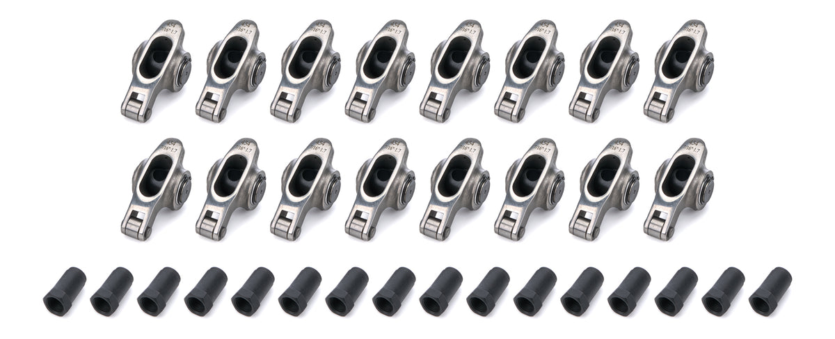 PRW Industries Elite Series Stainless Roller Rocker Arm - 7/16 in Stud Mount - 1.70 Ratio - Big Block Chevy - (Set of 16) - - - 