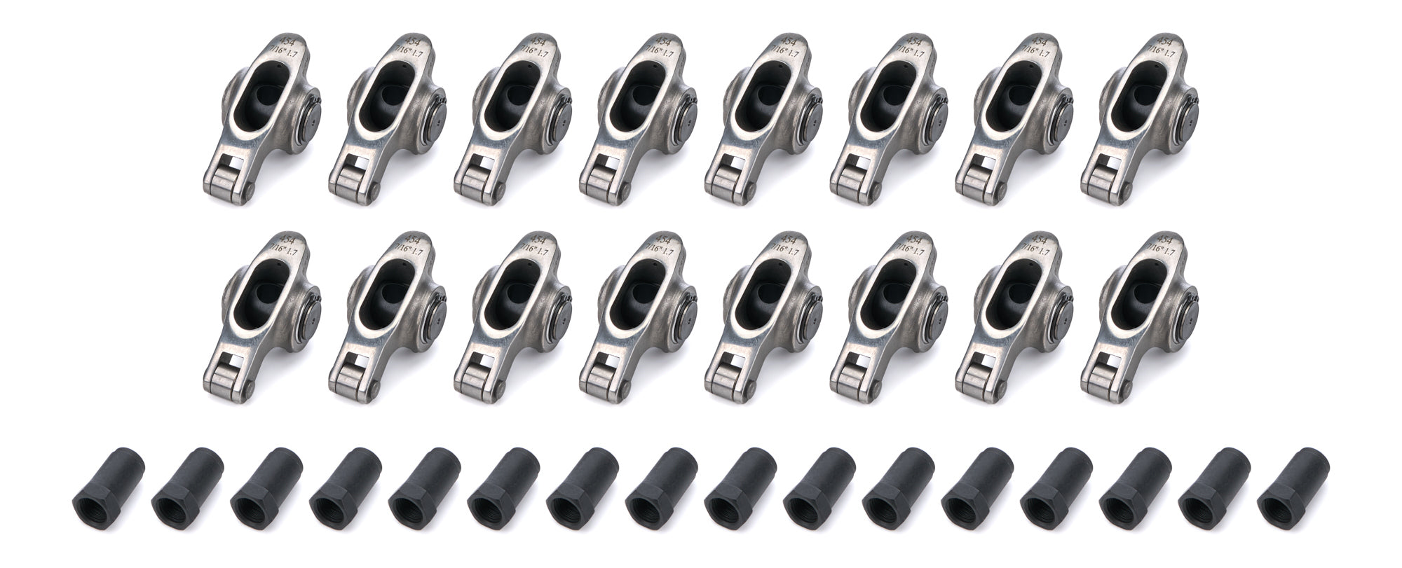 PRW Industries Elite Series Stainless Roller Rocker Arm - 7/16 in Stud Mount - 1.70 Ratio - Big Block Chevy - (Set of 16) - - - 