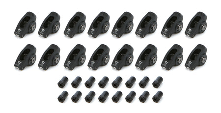 PRW Industries Pro Series Billet Aluminum Roller Rocker Arm - 7/16 in Stud Mount - 1.50 Ratio - Black - Small Block Chevy (Set of 16)