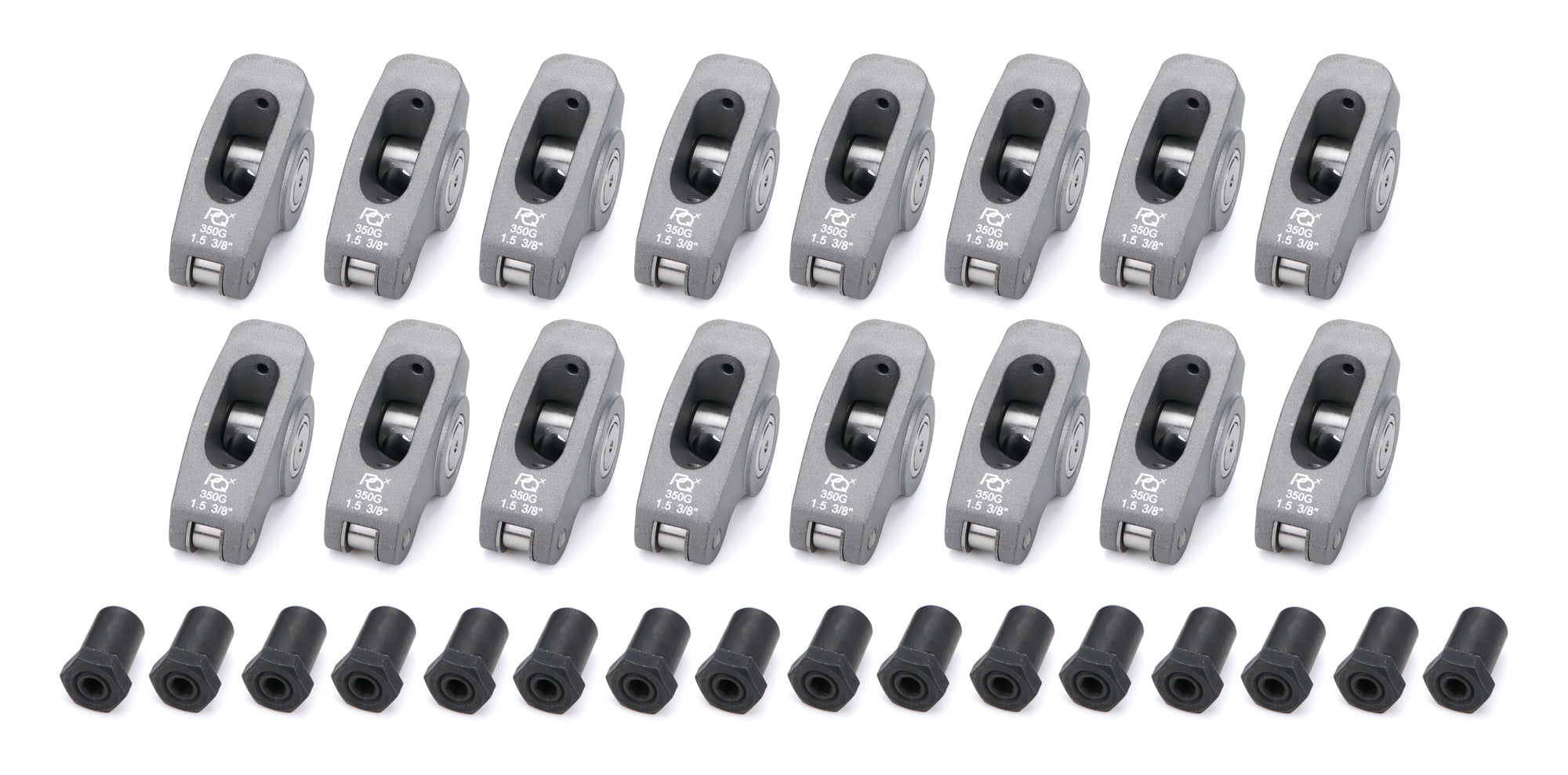 PRW Industries Pro Series Billet Aluminum Roller Rocker Arm - 3/8 in Stud Mount - 1.50 Ratio - Self-Align - Small Block Chevy (Set of 16)