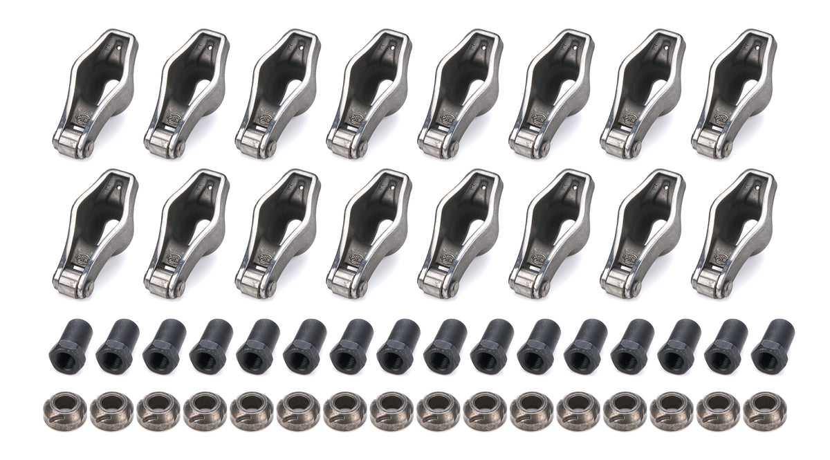 PRW Industries Sportsman Series Roller Rocker Arm - 3/8 in Stud Mount - 1.60 Ratio - Small Block Ford / AMC V8 / Oldsmobile V8 (Set of 16)