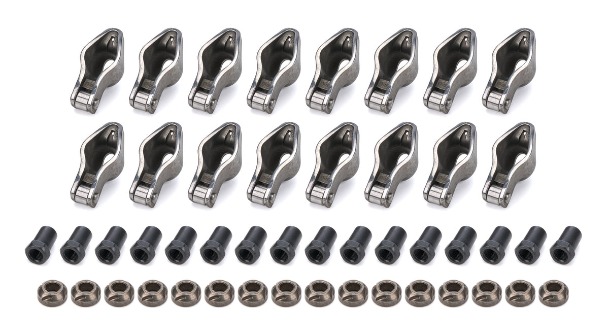 PRW Industries Sportsman Series Roller Rocker Arm - 3/8 in Stud Mount - 1.50 Ratio - Self-Align - Small Block Chevy (Set of 16)