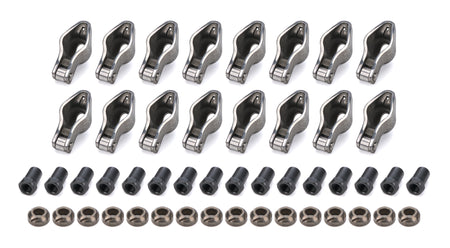 PRW Industries Sportsman Series Roller Rocker Arm - 3/8 in Stud Mount - 1.50 Ratio - Self-Align - Small Block Chevy (Set of 16)