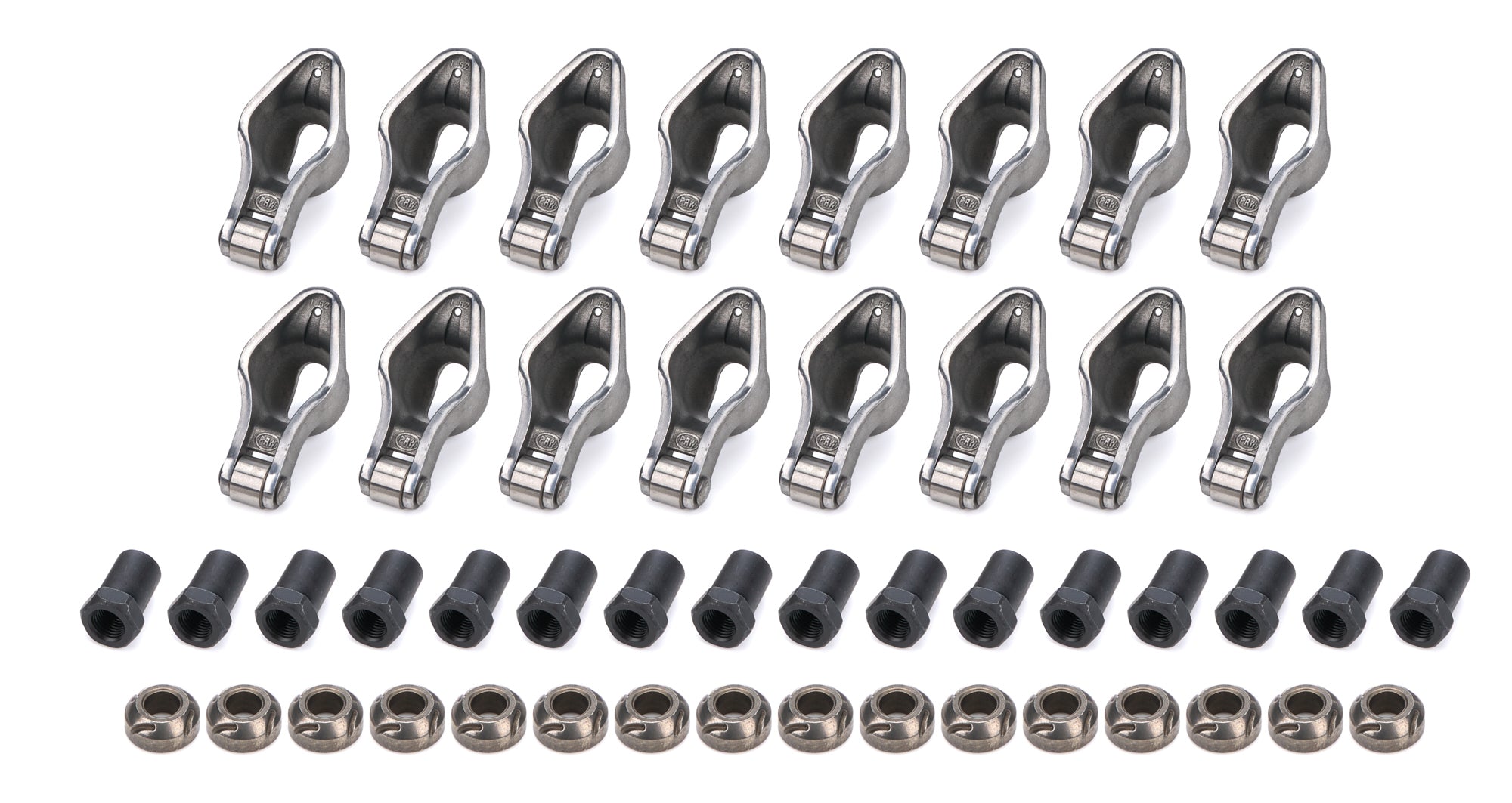 PRW Industries Sportsman Series Roller Rocker Arm - 3/8 in Stud Mount - 1.50 Ratio - Small Block Chevy (Set of 16)