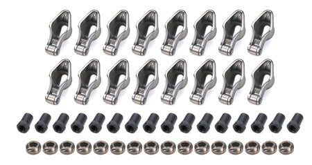 PRW Industries Sportsman Series Roller Rocker Arm - 3/8 in Stud Mount - 1.50 Ratio - Small Block Chevy (Set of 16)