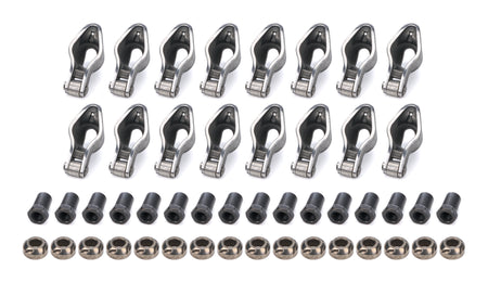 PRW Industries Sportsman Series Roller Rocker Arm - 3/8 in Stud Mount - 1.60 Ratio - Small Block Chevy (Set of 16)