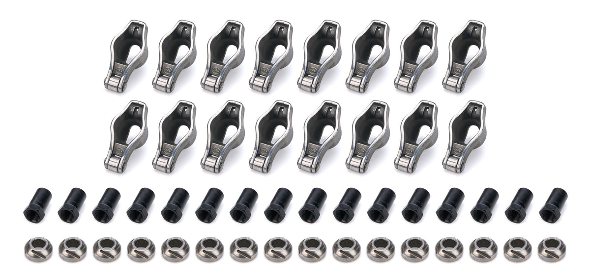 PRW Industries Sportsman Series Roller Rocker Arm - 7/16 in Stud Mount - 1.52 Ratio - Pontiac V8 (Set of 16)