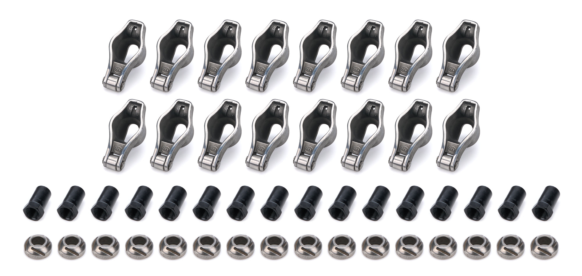 PRW Industries Sportsman Series Roller Rocker Arm - 7/16 in Stud Mount - 1.52 Ratio - Pontiac V8 (Set of 16)