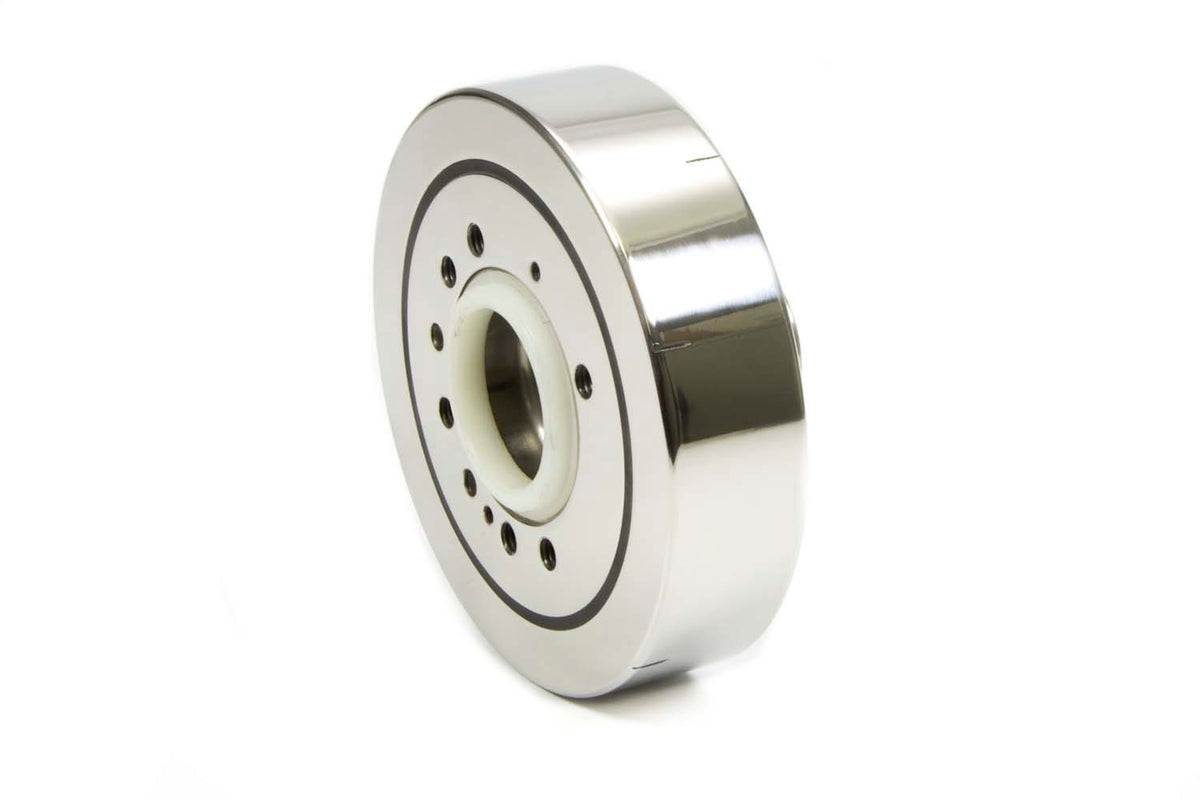 Professional Products PowerForce Stainless Harmonic Balancer - 6.400 in OD - Polished - 50 oz External Balance - Small Block Ford