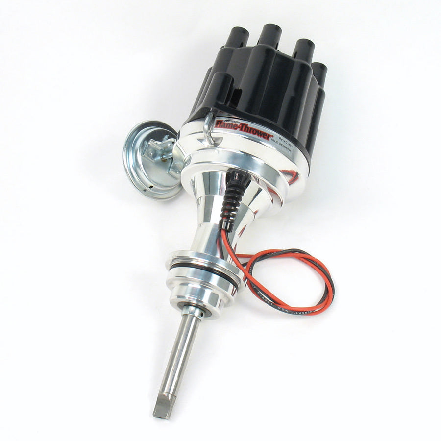 PerTronix Flame-Thrower Plug and Play Billet Distributor - Magnetic Pickup - Mechanical / Vacuum Advance - Socket Style - Black - Mopar RB-Series
