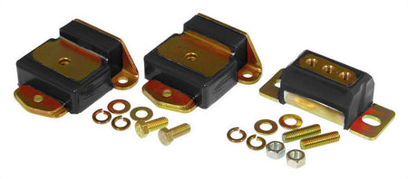 Prothane Motor and Transmission Mount Kit - Black / Cadmium Plated - GM Fullsize Truck 1965-72