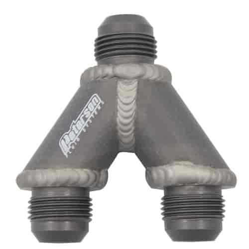Peterson Swivel Inlet 20 AN Female Y Block Fitting - Dual 20 AN Male Outlets - Gray