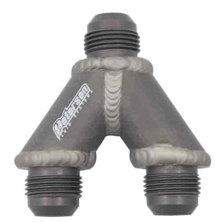 Peterson Swivel Inlet 20 AN Female Y Block Fitting - Dual 20 AN Male Outlets - Gray