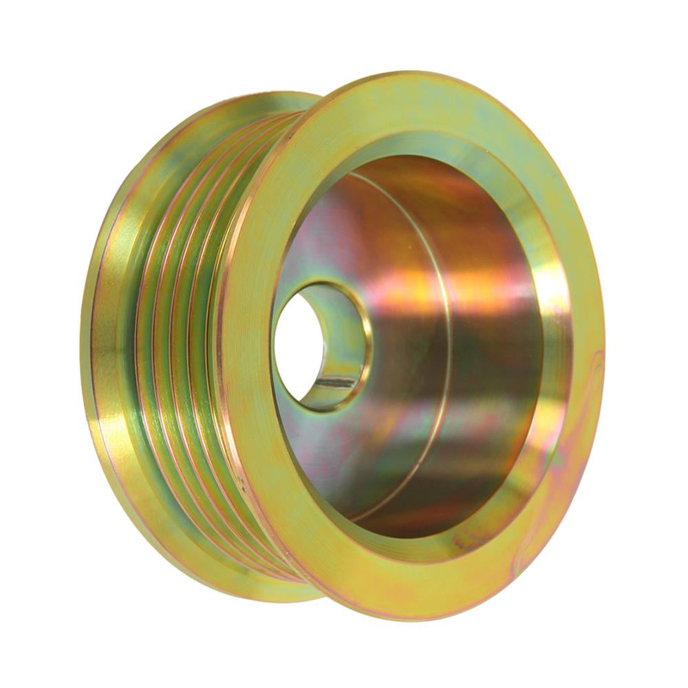 Powermaster Serpentine Alternator Pulley - 6-Rib - 2.560 in Diameter - Cadmium - Powermaster Alternators