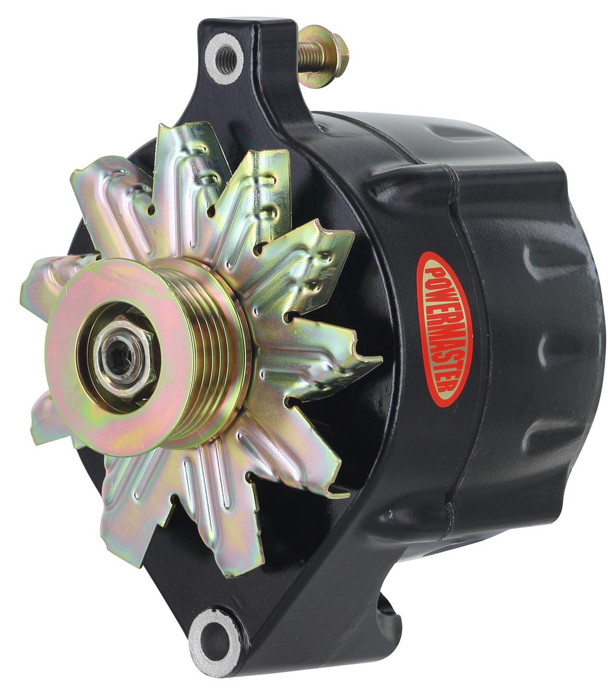 Powermaster Ford Style Race XS Volt 1-Wire 12V / 16V Alternator - 100 amps - 6-Rib Serpentine Pulley - Black