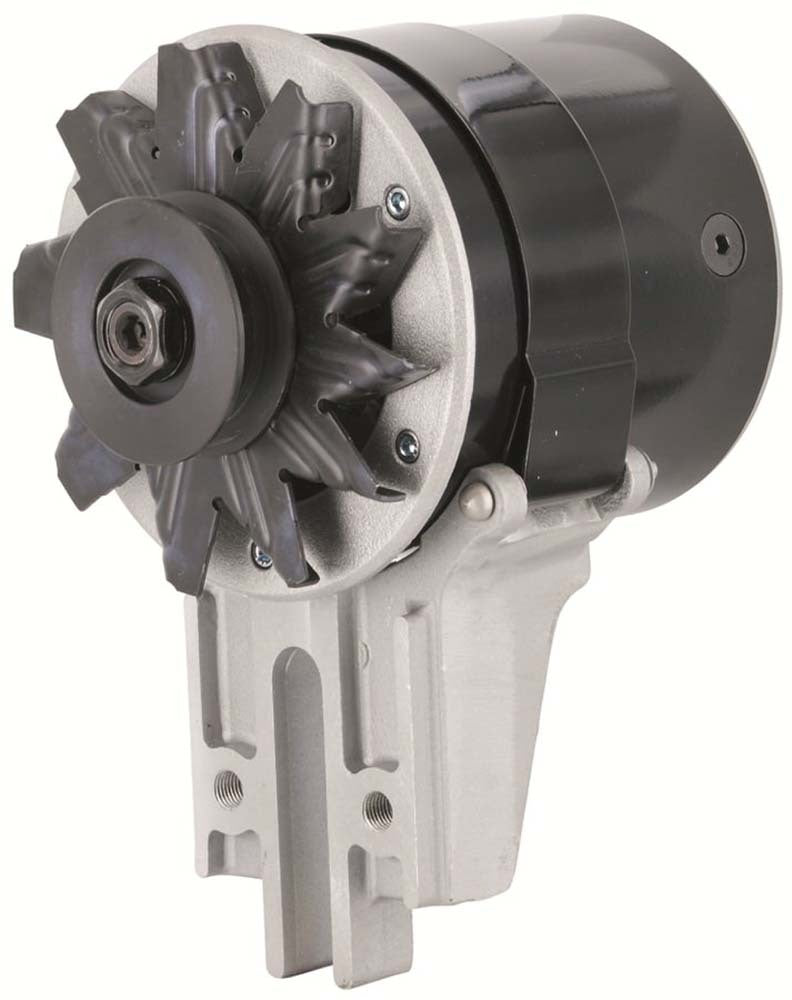 Powermaster PowerGEN Alternator - 1-Wire - 12V - 90 amp - Black - Single V-Belt Pulley - Ford Flat Head 1949-53