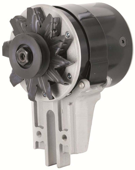 Powermaster PowerGEN Alternator - 1-Wire - 12V - 90 amp - Black - Single V-Belt Pulley - Ford Flat Head 1949-53