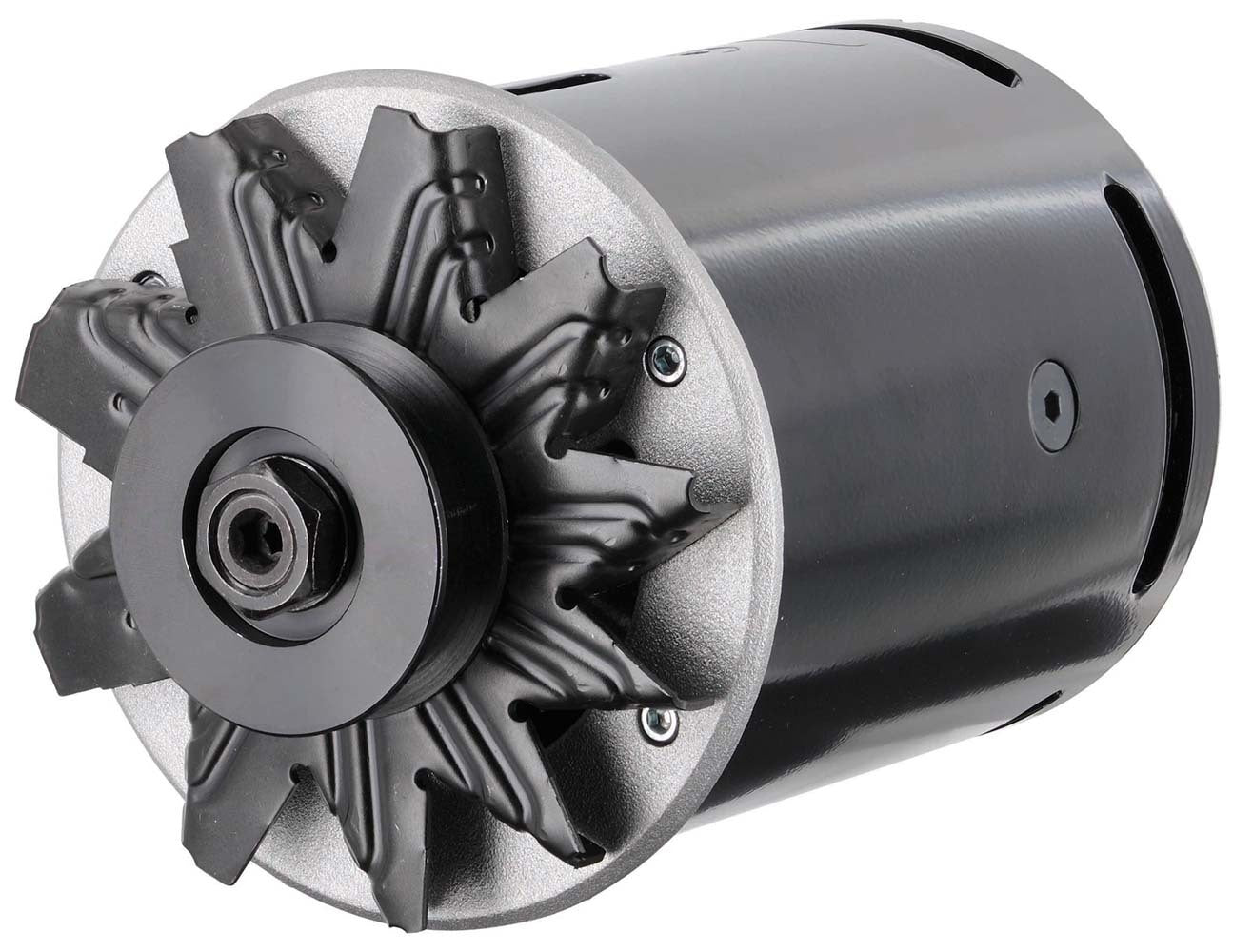 Powermaster Powergen Alternator - 12V - 90 amp - V-Belt Pulley - Custom Mount - Black - Universal