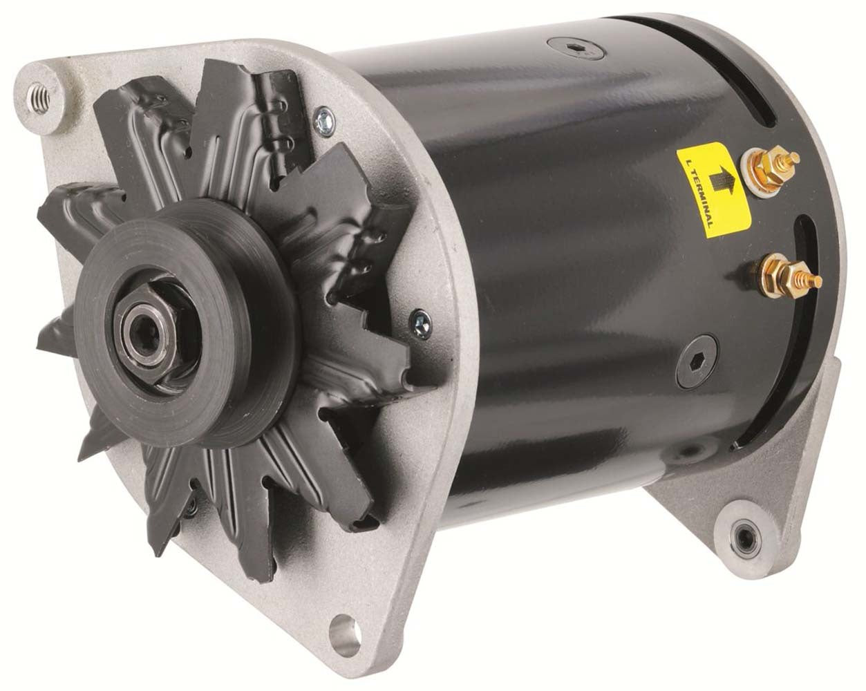 Powermaster Powergen Alternator - 12V - 90 amp - V-Belt Pulley - Swing Mount - Black - Ford