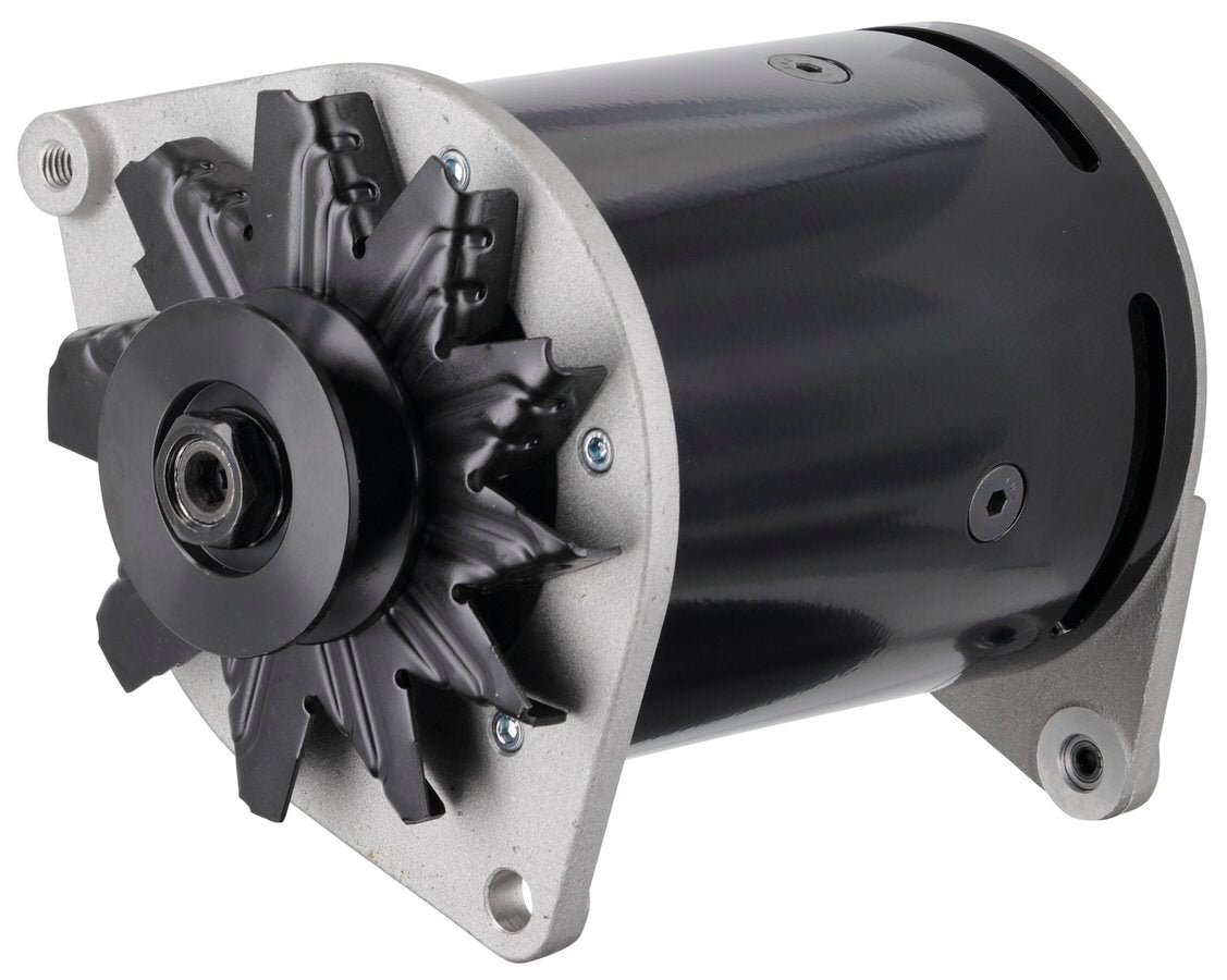 Powermaster PowerGEN Alternator - 1-Wire - 6V - 60 amp - Black - Single V-Belt Pulley - Ford Thunderbird 1955-56