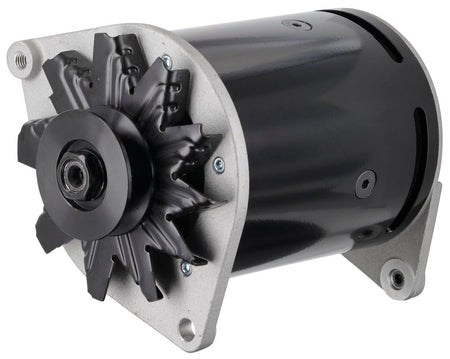 Powermaster PowerGEN Alternator - 1-Wire - 6V - 60 amp - Black - Single V-Belt Pulley - Ford Thunderbird 1955-56