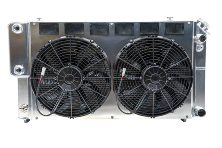 PWR Aluminum Radiator & Fan Kit - 33.25 in W x 18.75 in H x 7 in D - GM LS-Series - GM A-Body 1968-72