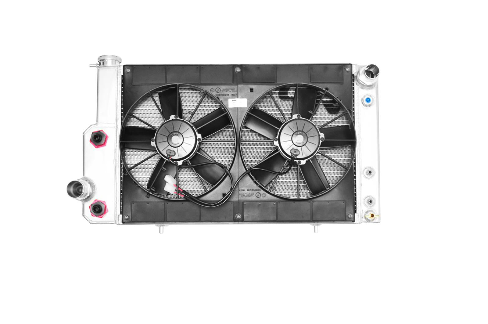 PWR Aluminum Radiator & Fan Kit - 31.75 in W x 18.375 in H x 6.875 in D - Ford Mustang 1967-70