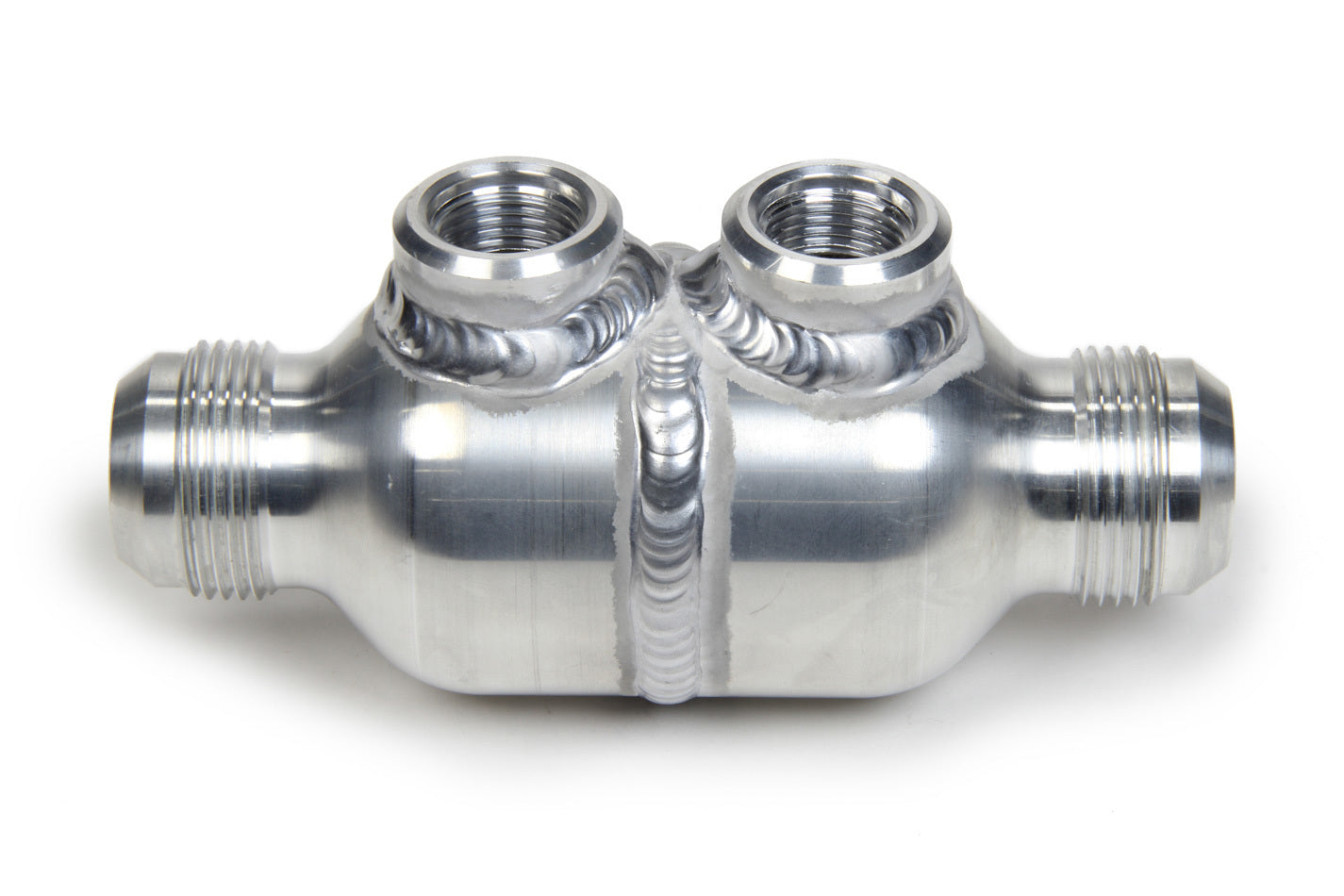 PWR Radiator Check Valve - 16 AN Male Inlet / Outlet - Two 8 AN Female O-Ring Ports