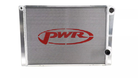 PWR Aluminum Dual Pass Late Model Radiator - 28 in W x 19 in H x 1.75 in D