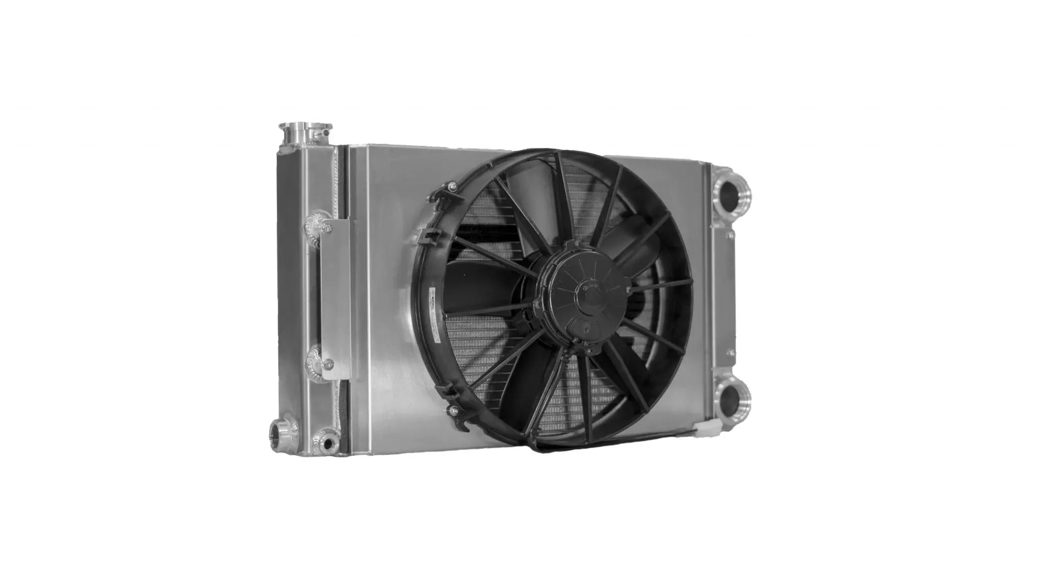 PWR Scirocco Aluminum Radiator & Fan Kit - Open - 12 in Fan and Shroud
