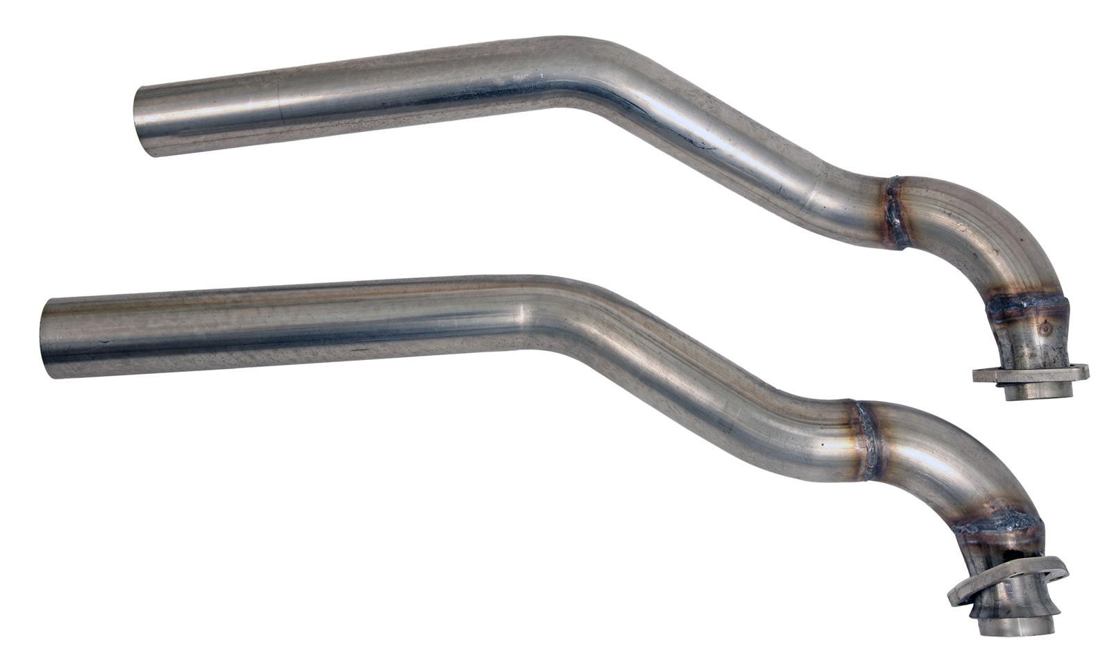 Pypes 2.5 in Diameter Stainless Downpipe - Stock 3-Bolt Manifolds - Chevy Fullsize Car 1955-57 (Pair)